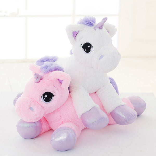 pink and purple unicorn stuffed animal