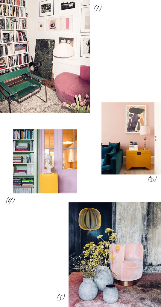 interior decor color block contrast trend 2019