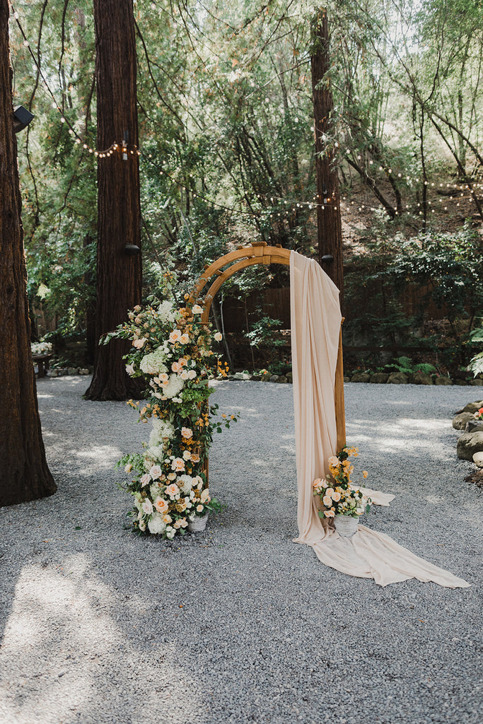 rustic eclectic wedding arch details