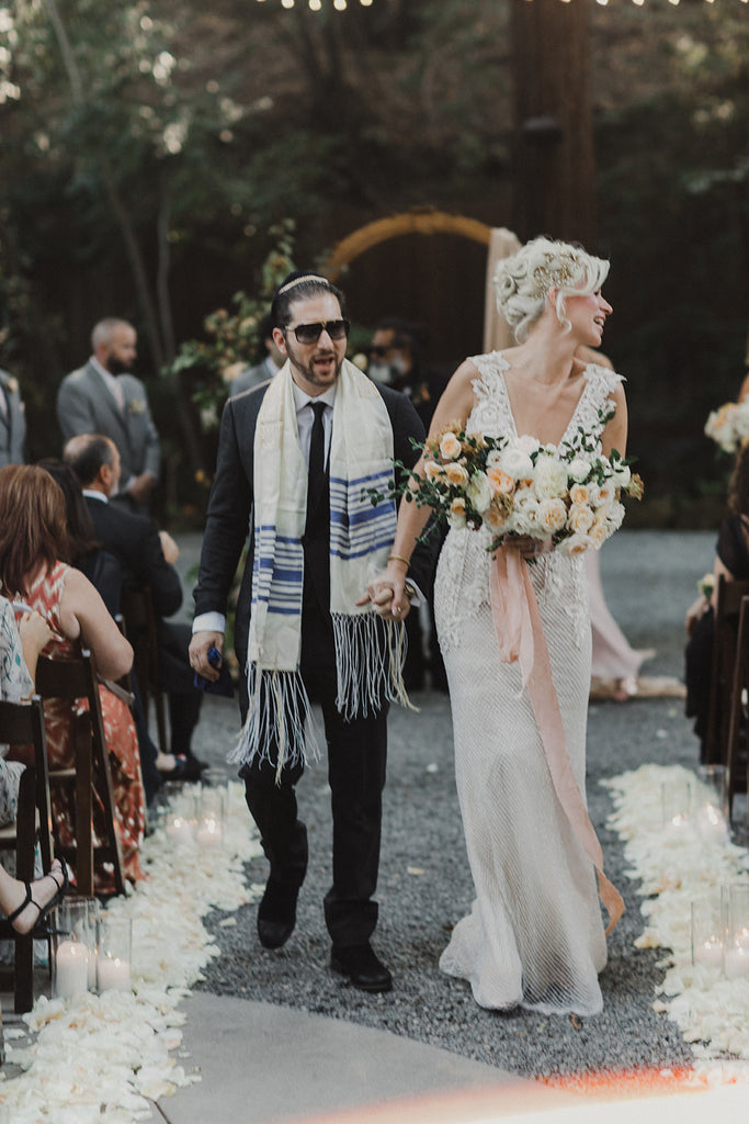 rustic eclectic wedding bride and groom