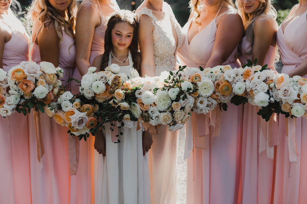 eclectic rustic wedding bridal party flower girl