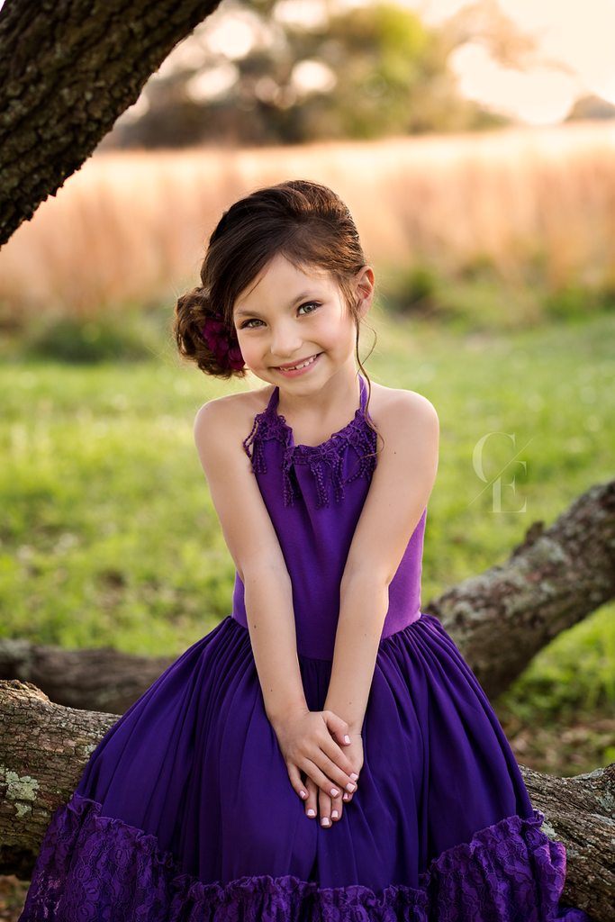 girl toddler purple boho lace maxi dress - Belle & Kai