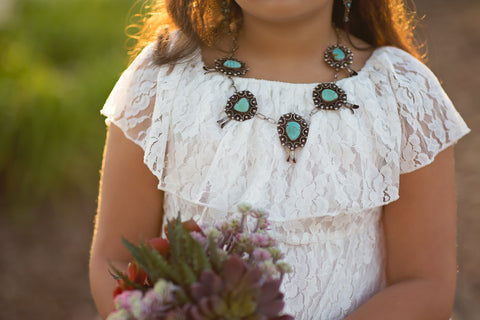 vintage turquoise squash blossom necklace