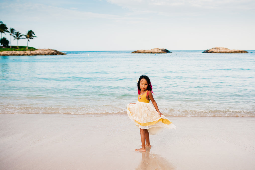 beach tween toddler mustard yellow high low dress bohemian junior bridesmaid-dresses