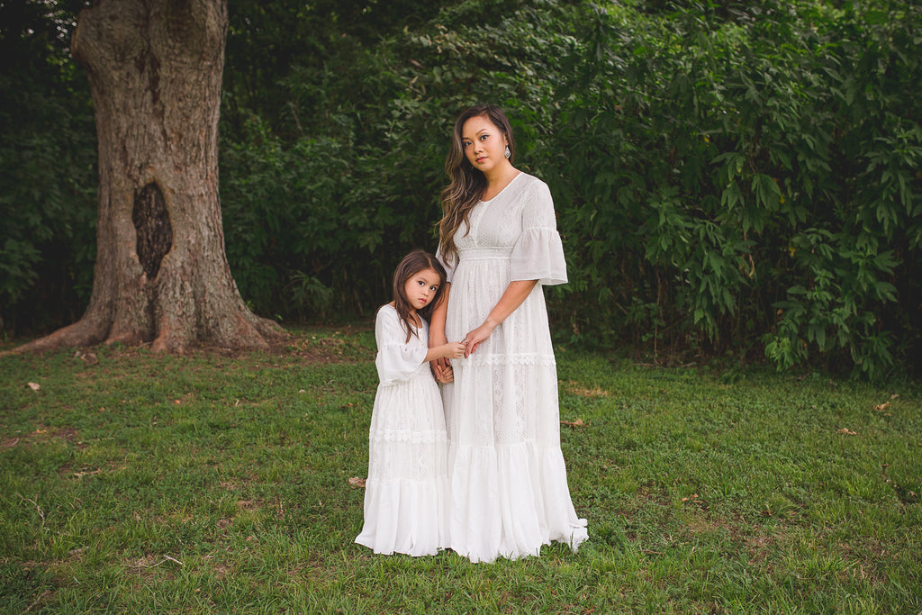 boho mommy and me lace maxi dresses