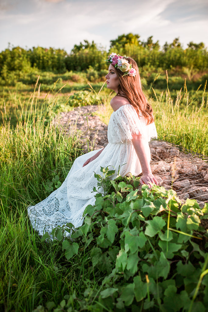 bohemian mommy and me mother daughter matching lace maxi dresses