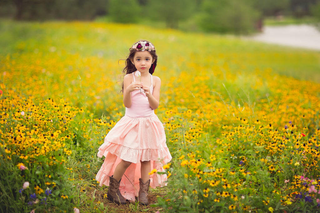 rustic flower girl dresses boho pink high low dress girls toddlers tweens