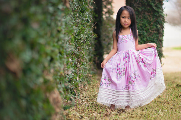 rose print pink Easter dress for girls toddlers - Belle & Kai