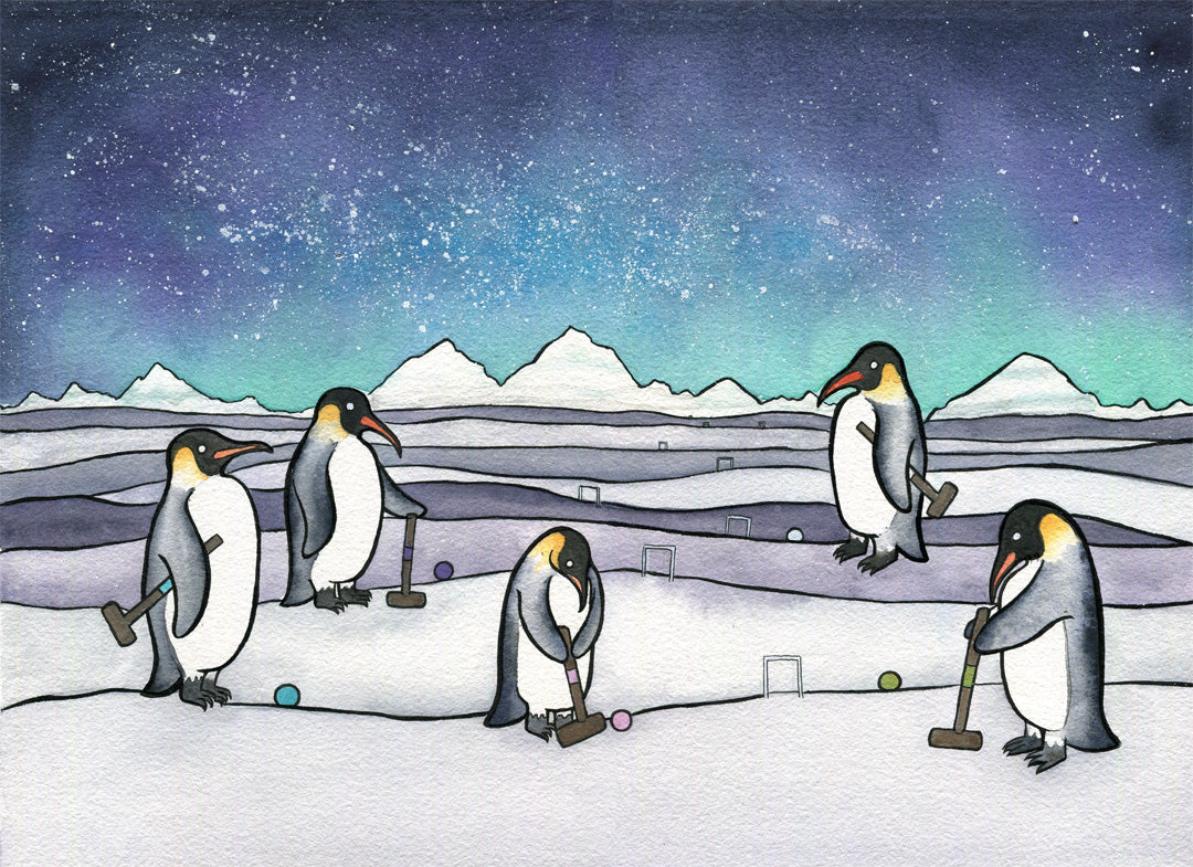 Penguins Playing Croquet