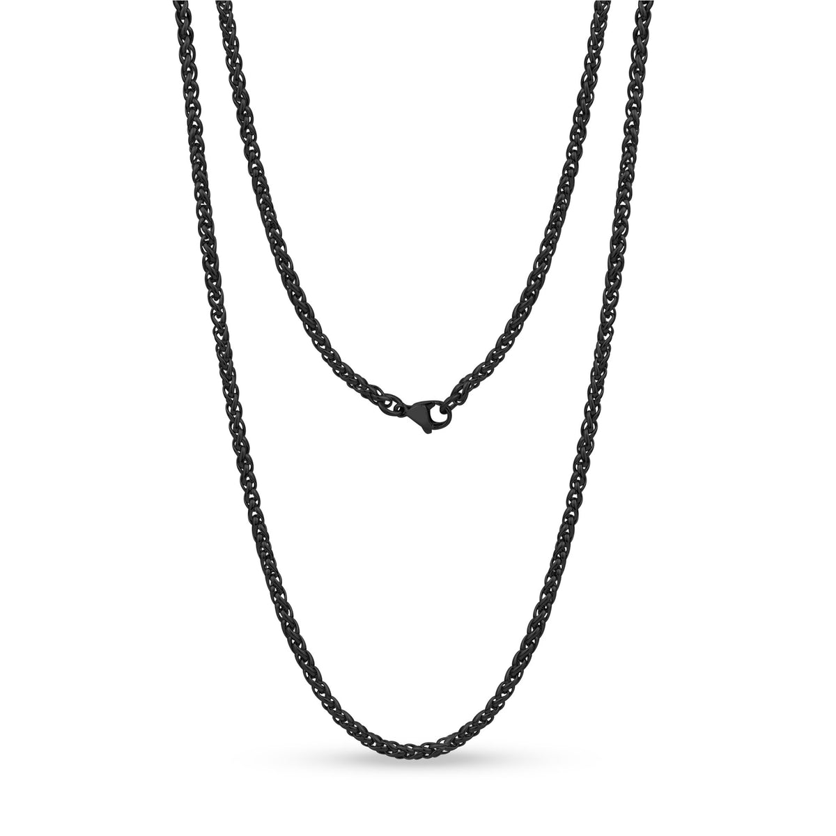 3mm Stainless Steel Round Franco Wheat Chain Unisex Necklace | The