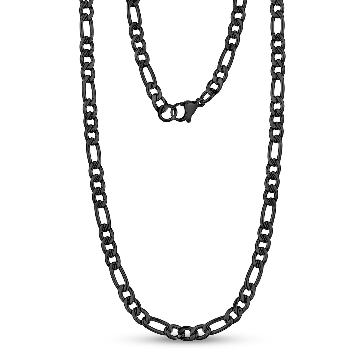 5mm Stainless Steel Mens Figaro Chain Necklace