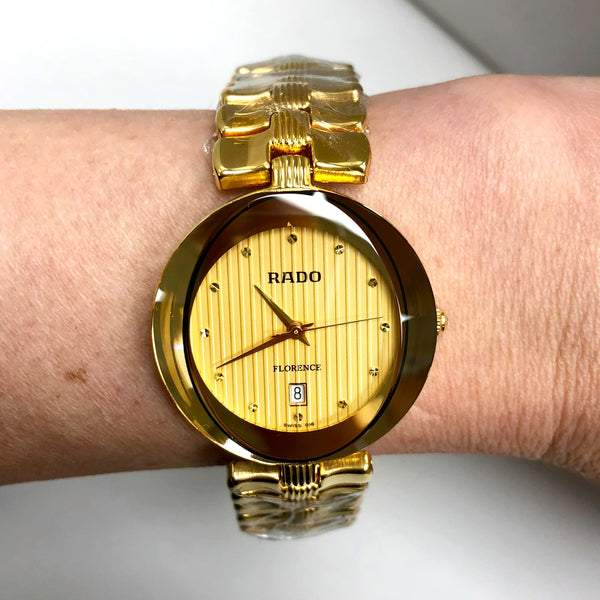RADO FLORENCE Date Quartz Gold Electroplated & Stainless Steel Men’s/Unisex  Watch