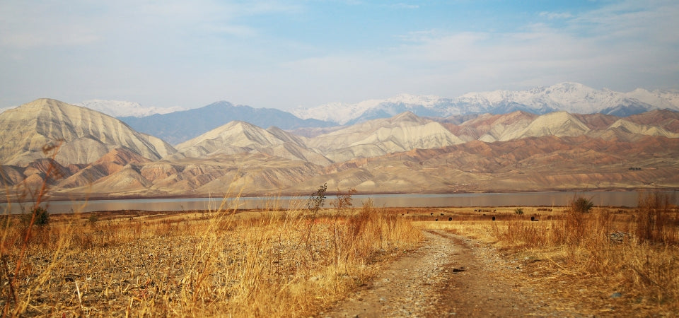 The mountains along the Silk Road route
