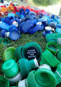 Bottle tops found on Clare's Paddle Pickup
