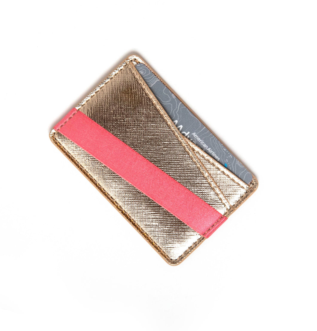 Tech Candy - TO HAVE & TO HOLD ORIGAMI PHONE-BACK WALLET : GOLD/PINK