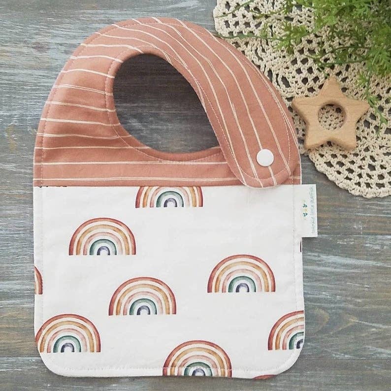 Twinkle Little Starfish - Earth Tone Rainbow Drool Bib