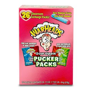 Warheads Valentine's Day Sour Dipping Pucker Packs - 26ct