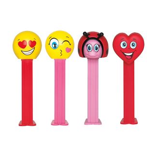 New! Pez Valentine's Day Emoji Dispenser with Cotton Candy PEZ