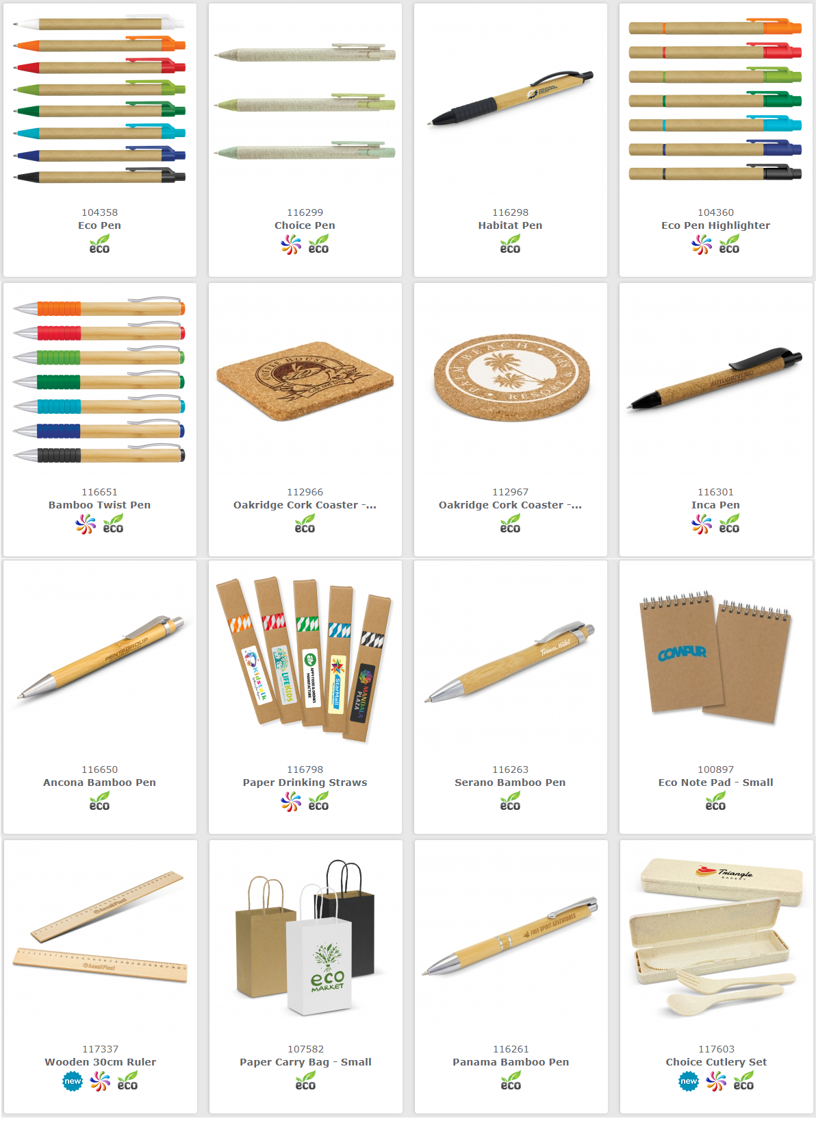 eco environmentally friendly promotional products