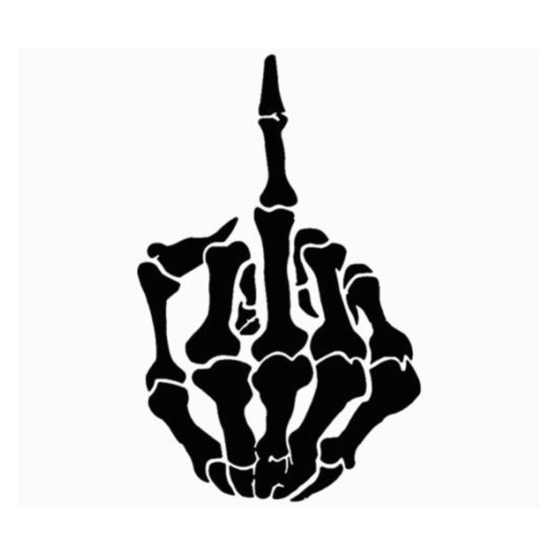 12*6cm Skeleton Middle Finger Flip-off funny Car Body Decal Car Stick