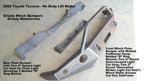 2002 toyota tacoma front winch plate bumper and rear plate bumper