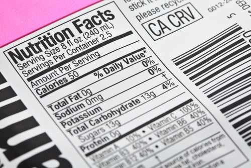 nutrition label