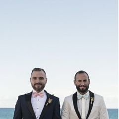 pajarita baño de flamencos boda