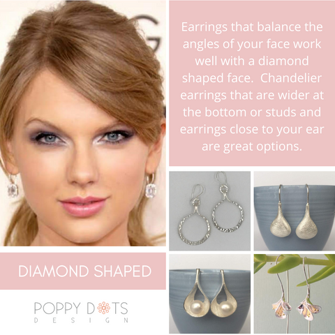 Earrings for diamond shaped face