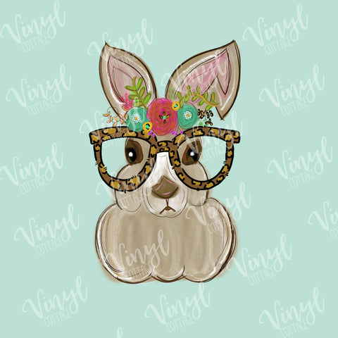 Watercolor Rabbit with Glasses Sub Transfer-TR286
