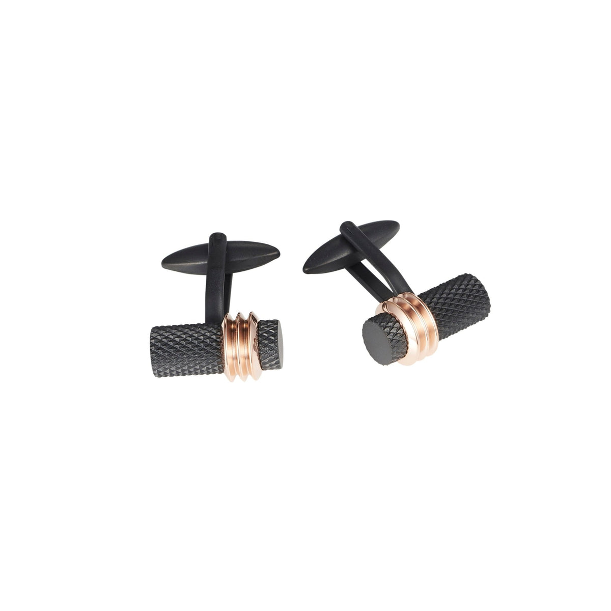 Black & Rose Gold Cufflinks - Markbridge Jewellers