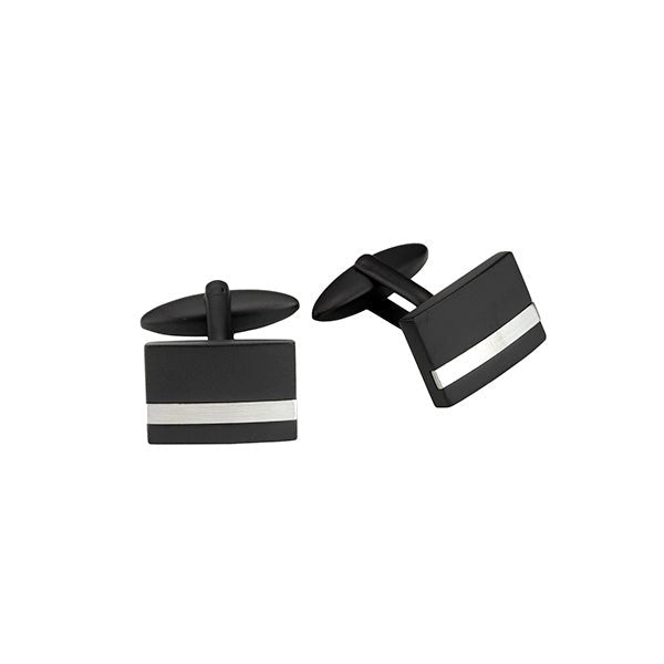 Black & Silver Cufflinks - Markbridge Jewellers