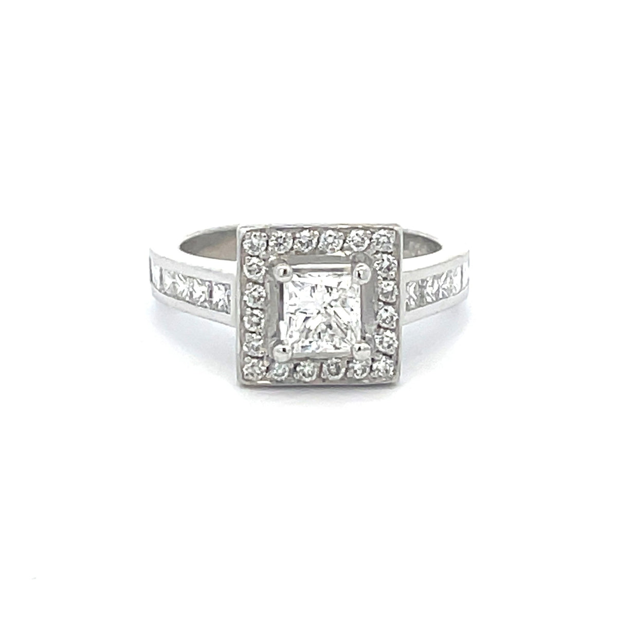 Princess Cut Diamond Halo Engagement Ring - Markbridge Jewellers