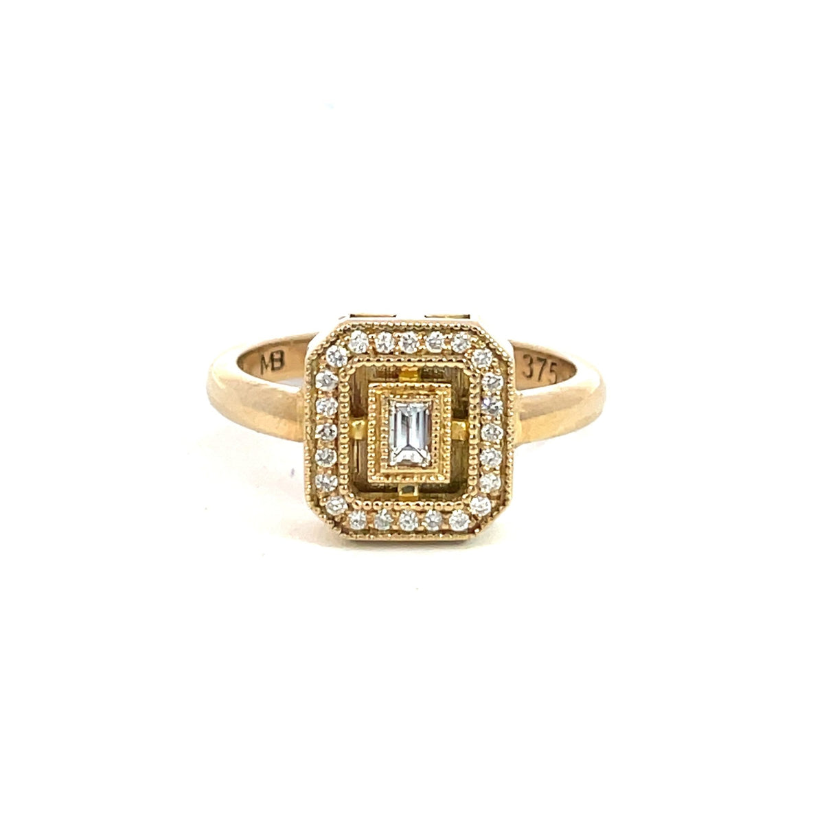 Yellow Gold & Diamond ‘Art Deco’ Ring - Markbridge Jewellers