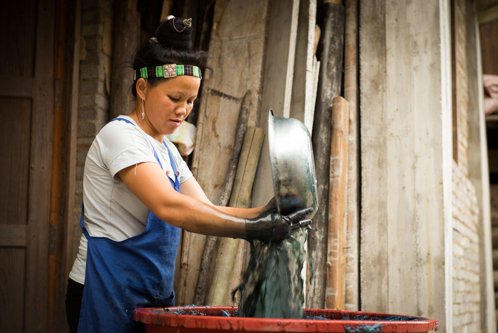 batik indigo Miao woman dyeing tradition