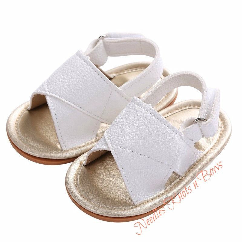 Baby Girls Shoes, Girls White Leather 