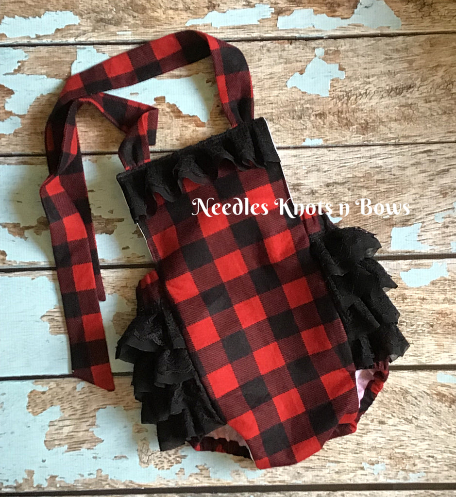 buffalo plaid romper