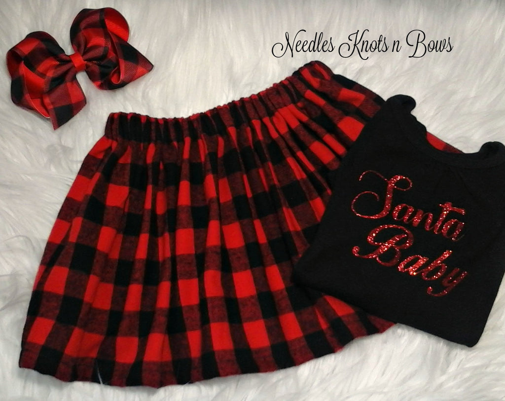 plaid baby girl outfit