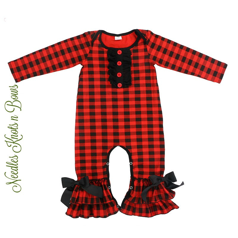 buffalo plaid romper