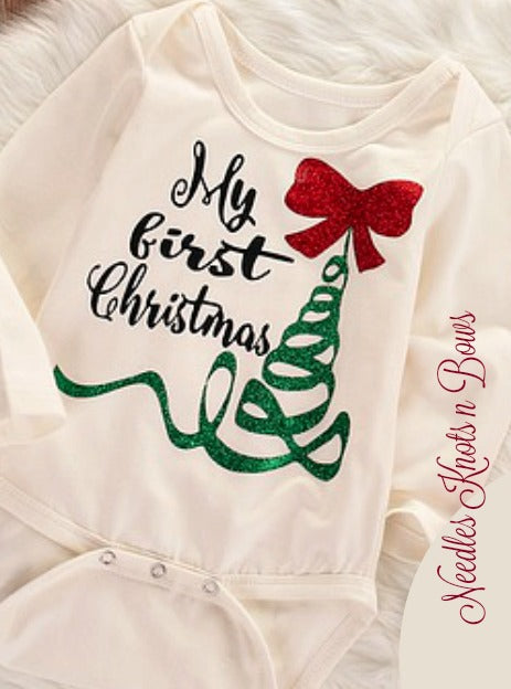 baby's first christmas onesie