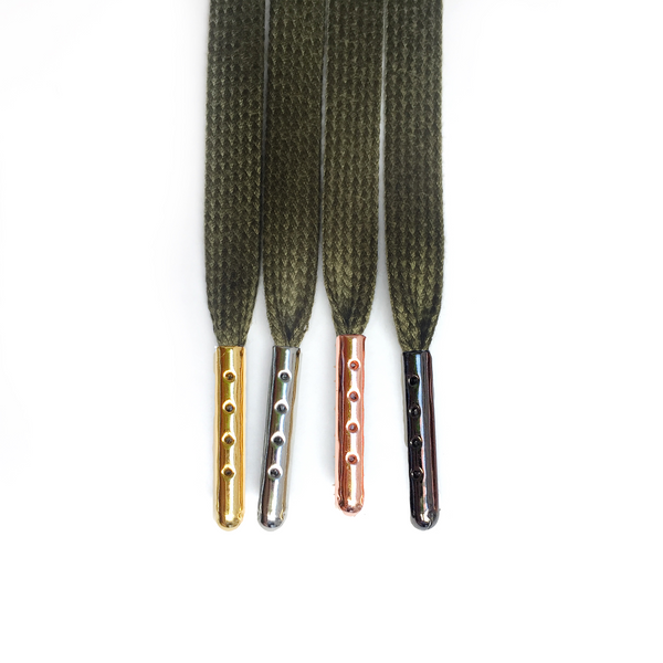 olive green flat shoelaces