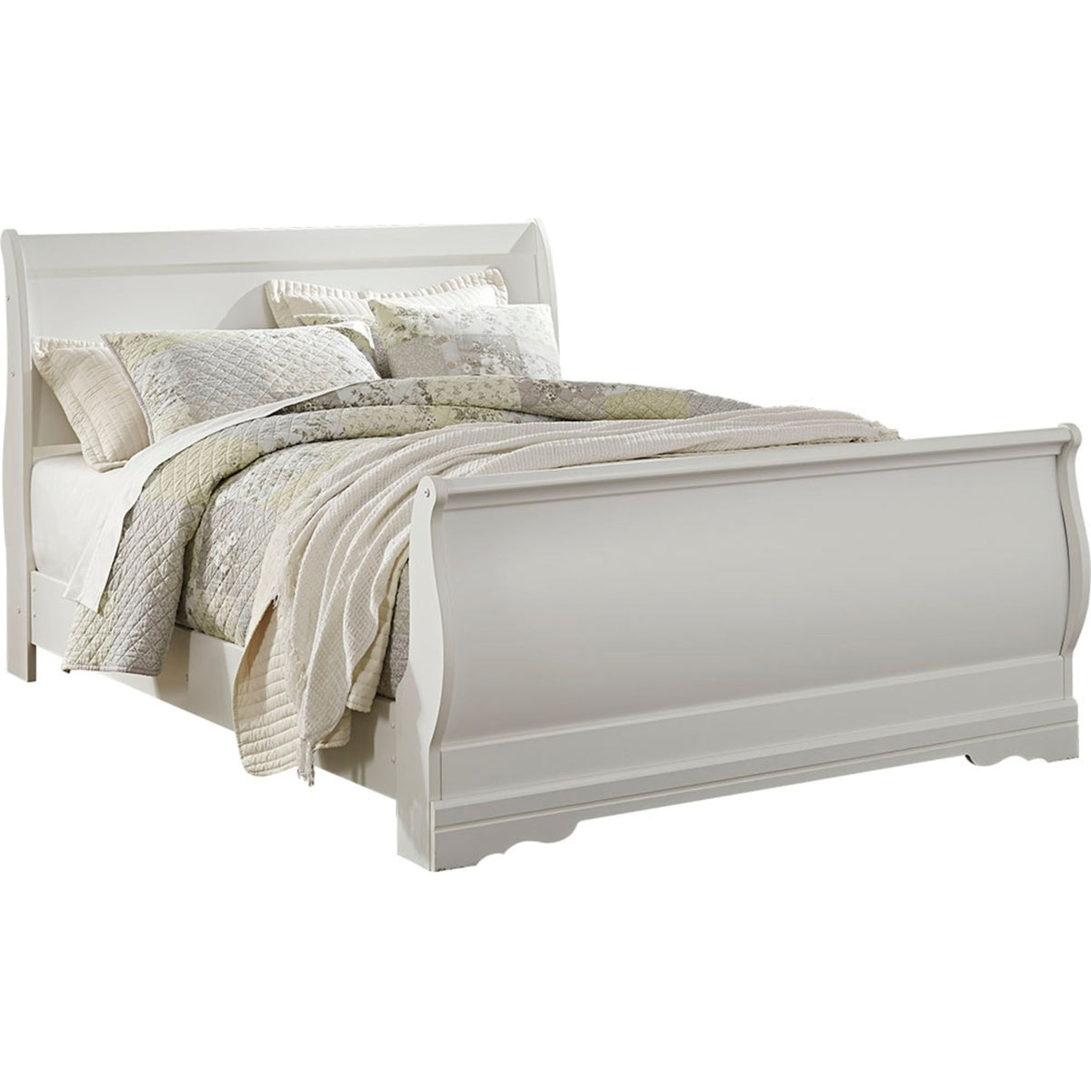 off white sleigh bed