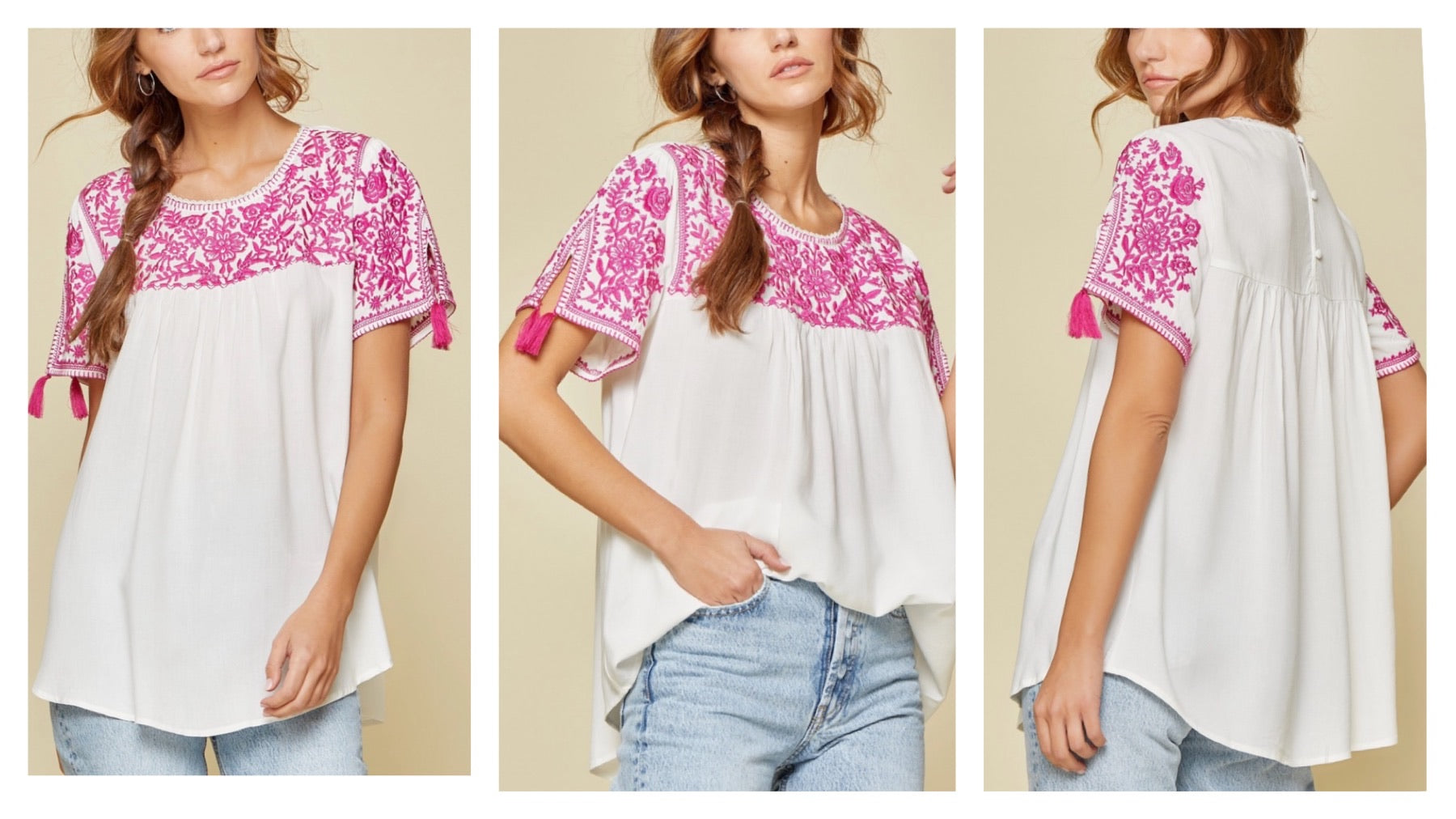 Carmel Blouse with Embroidered Detail