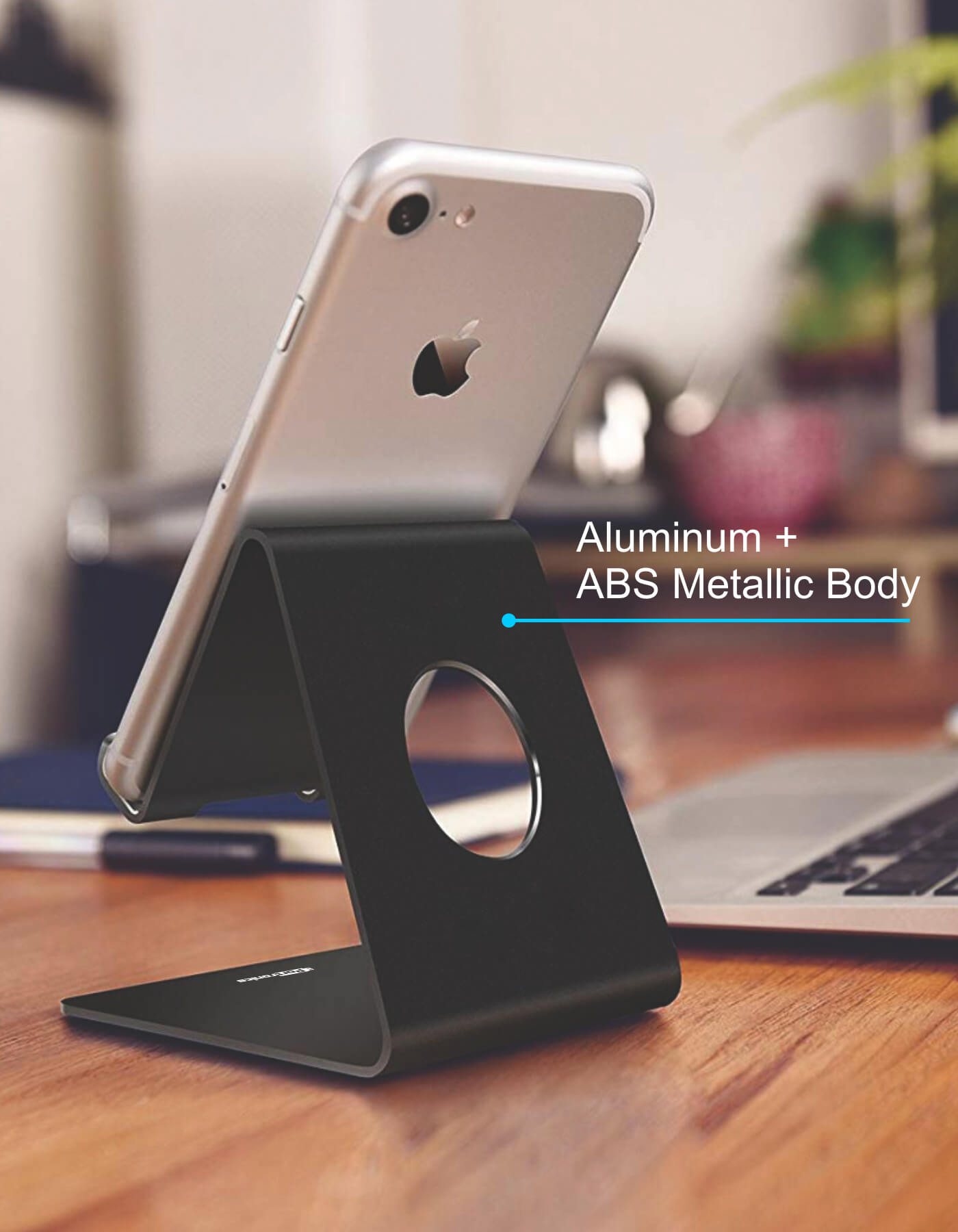 ABS meatalic body on Portronics Modesk Phone | Mobile Stand/Holder