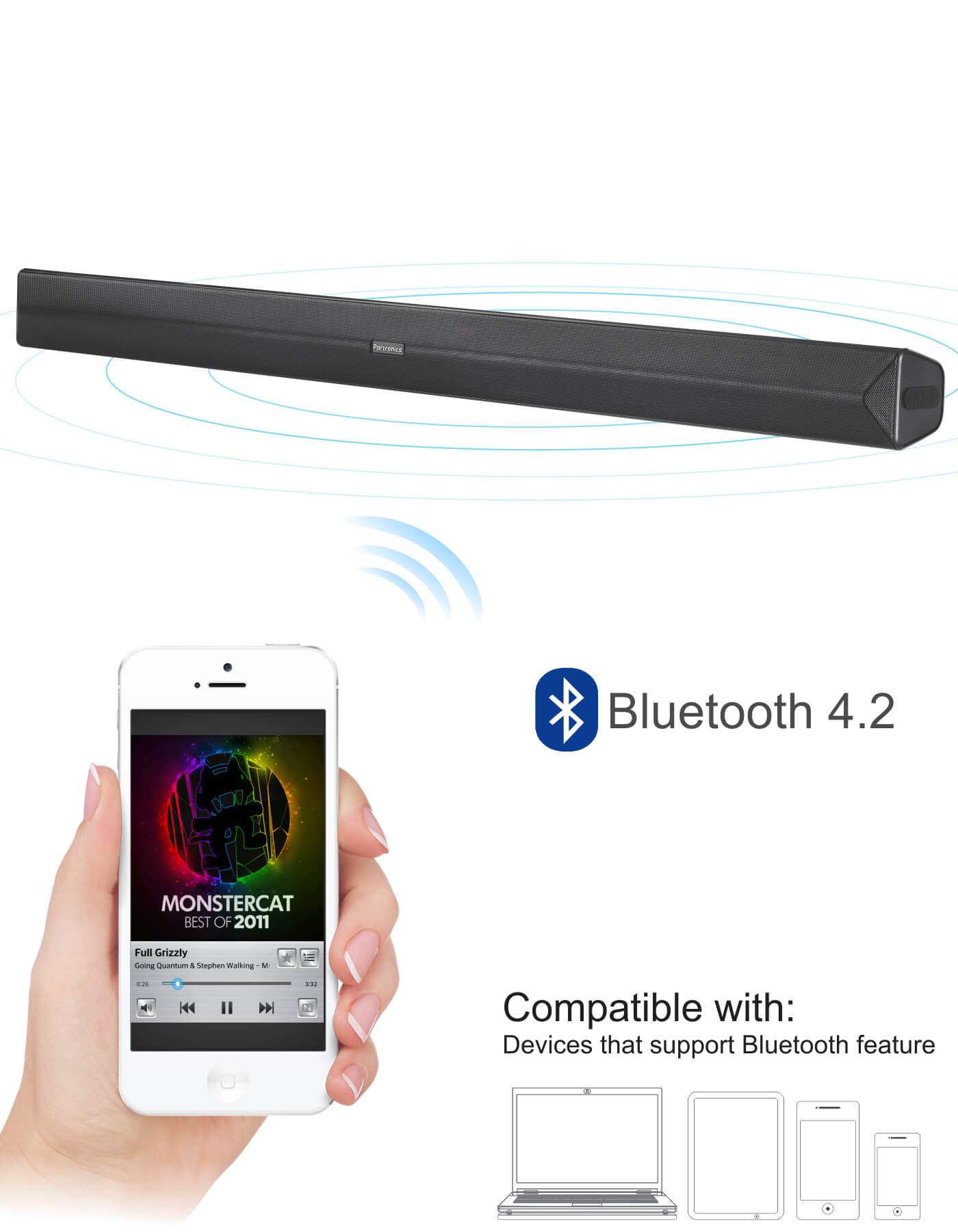 Portronics Sound Slick II: Wireless TV Sound Bar & Portable Bluetooth Sound Bar