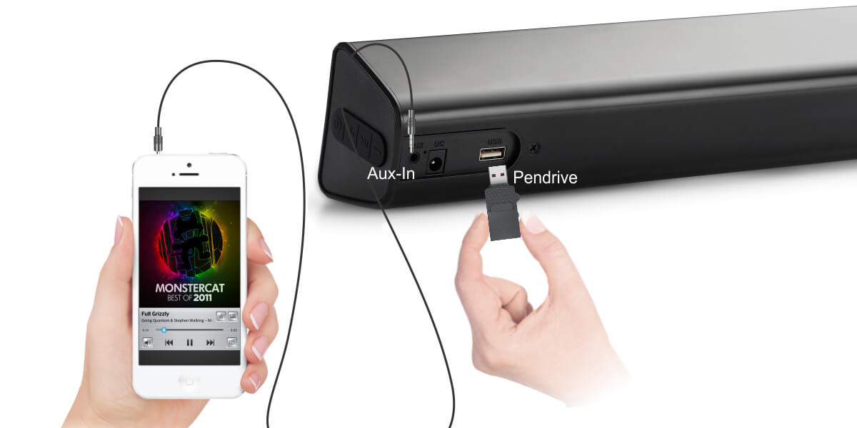 Portronics Sound Slick II: Wireless TV Sound Bar & Portable Sound Bar AUX connect with bluetooth sound bar
