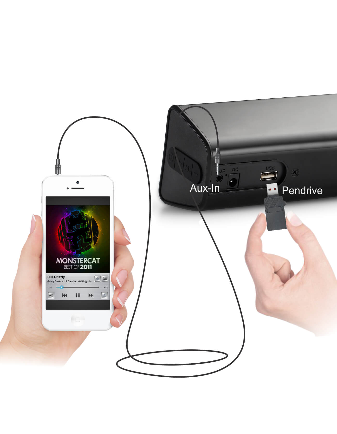 Portronics Sound Slick II: Wireless TV Sound Bar & Portable Sound Bar connect with phone by AUX