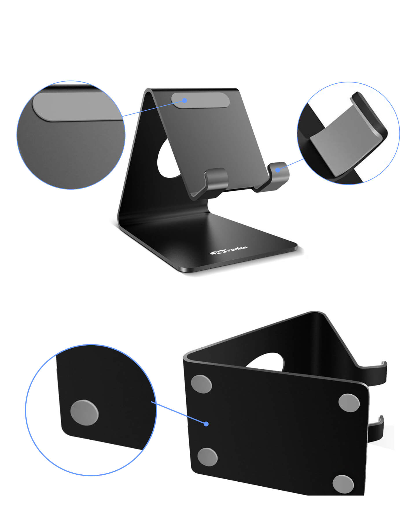 Anti slip body of Portronics Modesk Phone | Mobile Stand/Holder