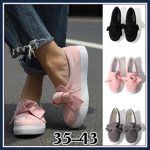 nubuck loafers casual bowknot shoes