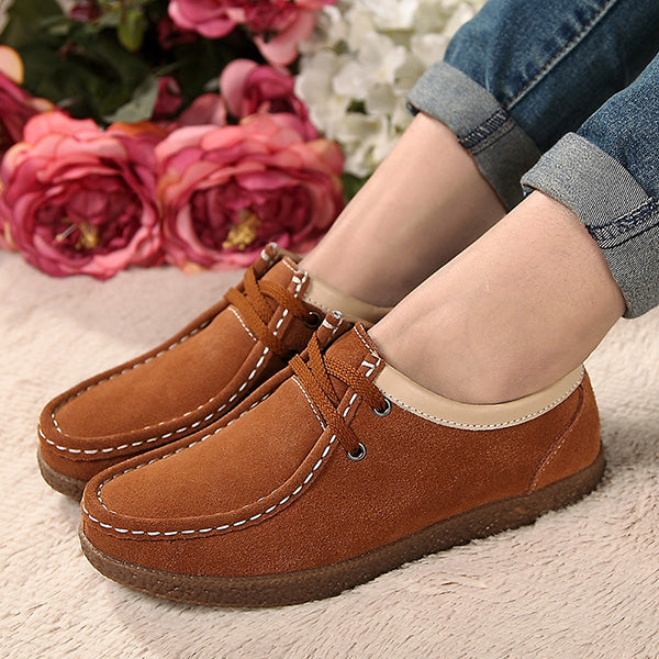 womens leather casual lace up shoes