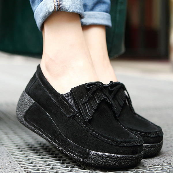 comfy platform slip on shoes
